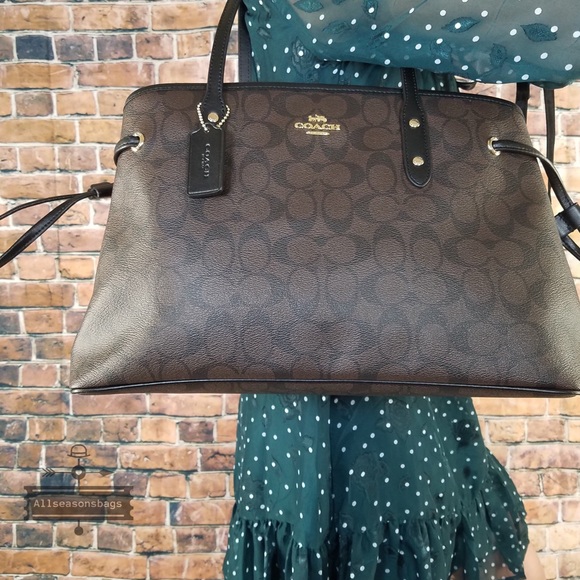 Coach signature pvc drawstring carryall tote brown - Picture 3 of 7